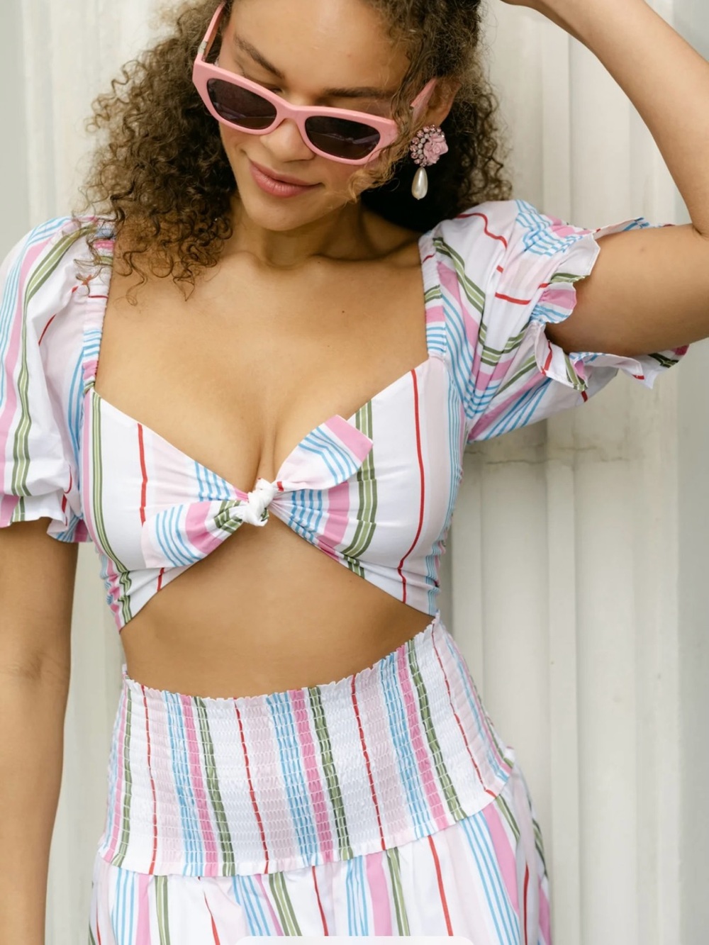 Hill House Rainbow Stripe Set - Isabella top M + Delphine Nap Skirt S - Picture 3 of 9